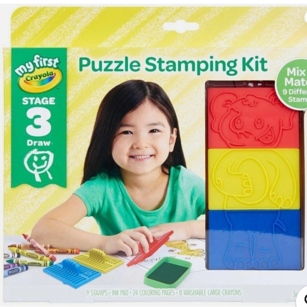 Crayola My First Puzzle Stamping Kit Kids Craft Set